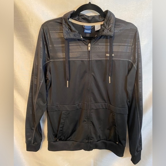 NWOT  Reebok Black Full Zip Jacket Shiny Woven Ladies Lg - Picture 13 of 13